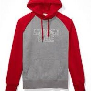 American Eagle Red and Gray Hoodie
